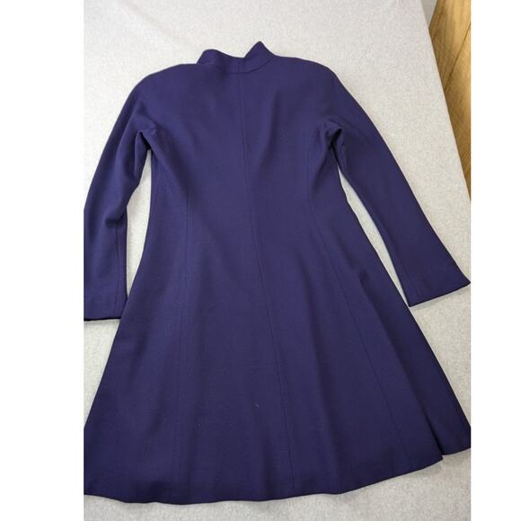 Jones New York Vintage Purple Dress 10 Worsted Wool Gold Buttons A-Line USA - Picture 2 of 16